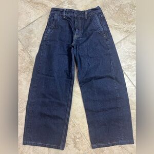 Zara Women's Dark Blue Wide Leg Barrel Jeans | Size 2 | EUR 34